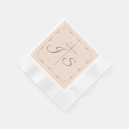 Einfach katholisches Champagner-Menü Rosa Wedding Serviette (Ecke)