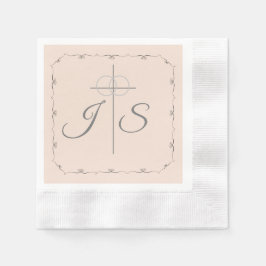Einfach katholisches Champagner-Menü Rosa Wedding Serviette