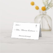 Einfach katholisches Weiß Platzkarte (Vorderseite)