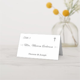 Einfach katholisches Weiß Platzkarte