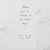 Einfach katholisches White Wedding Menü Menükarte (Rückseite)