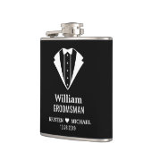 Einfach Klasse Tuxedo Anzug Hochzeitsgroom Trauzeu Flachmann (Links)