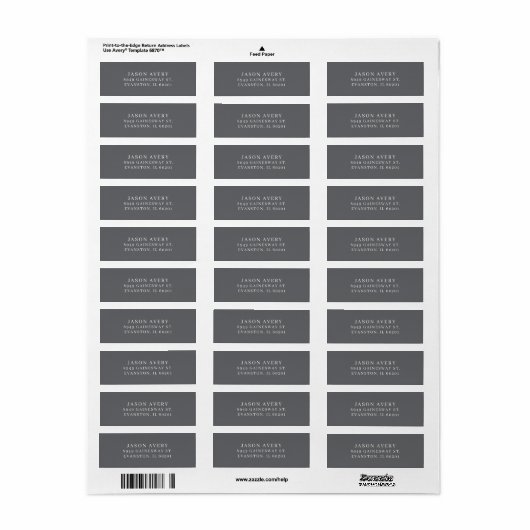 Einfach Klassisch DarkGray Rücksendeadresse Textba (Vorne)