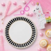 einfach | Klassisch | elegant | Trendschwarz & wei Pappteller (Party)