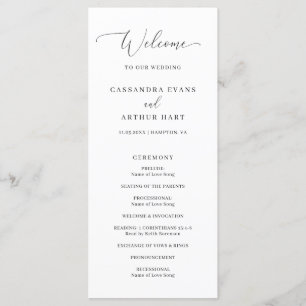 Einfach klassisch formell elegante Hochzeit Programm
