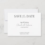 Einfach klassisch Schwarz und Weiß Save the Date (Vorderseite)