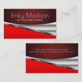 Einfach klassisch und elegant / rot visitenkarte (Vorne/Hinten)