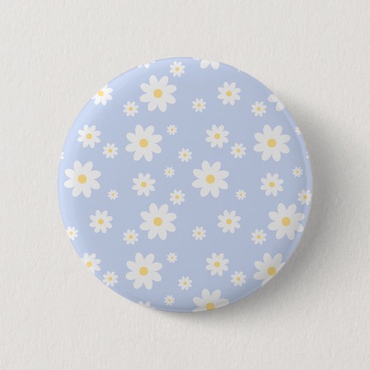 Einfach klassisch weiß Daisy Floral Button (Vorderseite)