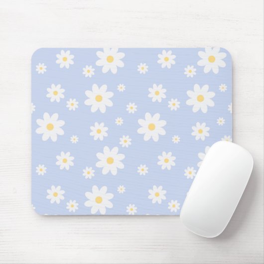 Einfach klassisch weiß Daisy Floral Mousepad (Mit Mouse)