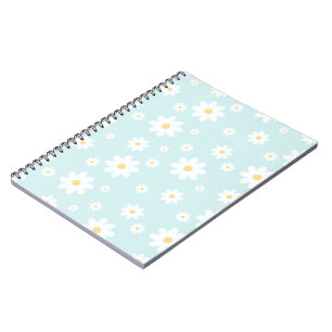 Einfach klassisch weiß Daisy Floral Notizblock
