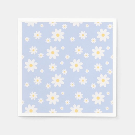 Einfach klassisch weiß Daisy Floral Serviette (Vorderseite)
