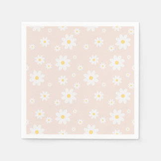 Einfach klassisch weiß Daisy Floral Serviette
