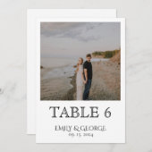 Einfach klassische Hochzeitsstipps-Tischnummern Einladung (Vorne/Hinten)