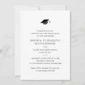 Einfach klassischer Abschluss mit Schwarz und Weiß Ankündigung (Vorderseite)