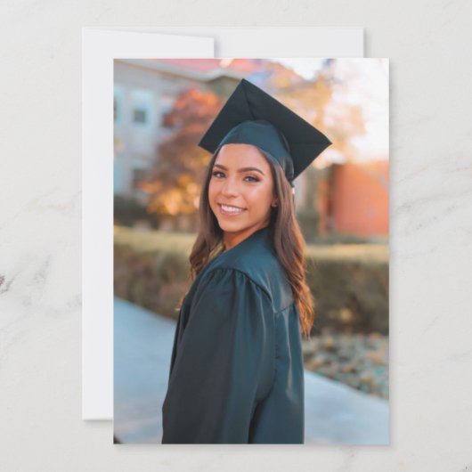 Einfach klassischer Abschluss mit Schwarz und Weiß Ankündigung (Rückseite)