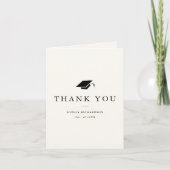Einfach klassischer Abschluss mit Schwarz und Weiß Dankeskarte (Vorderseite)