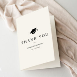 Einfach klassischer Abschluss mit Schwarz und Weiß Dankeskarte