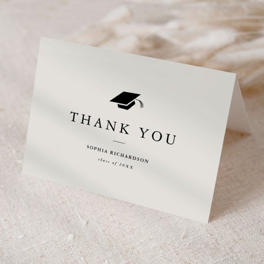 Einfach klassischer Abschluss mit Schwarz und Weiß Dankeskarte