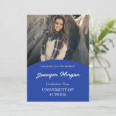 Einfach klassischer Foto Abschluss Einladung (Stehend Vorderseite)