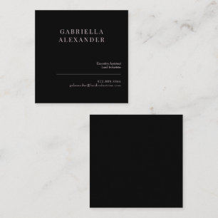 Einfach klassischer Schwarz-Rosa-Platz Quadratische Visitenkarte