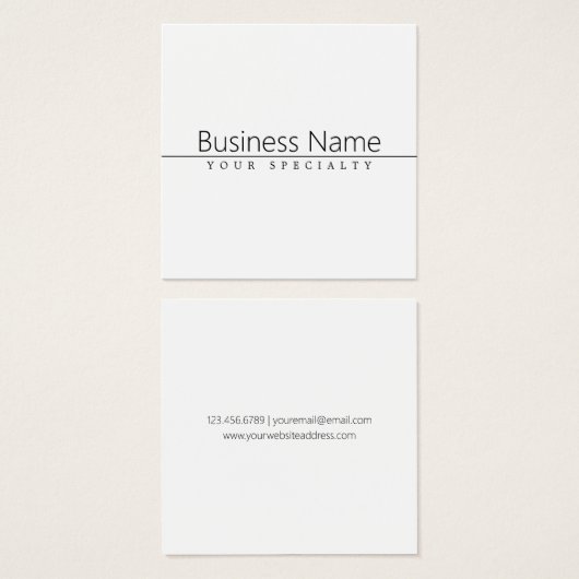 Einfach klassischer schwarzer Text auf Weiß (Vorne & Hinten)