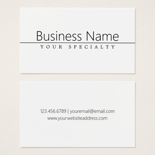 Einfach klassischer schwarzer Text auf Weiß (Vorne & Hinten)