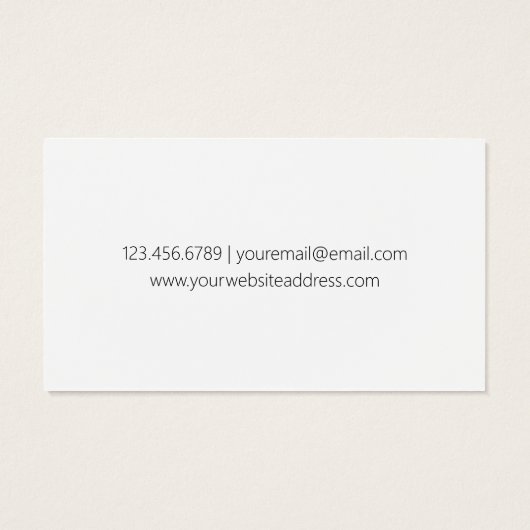 Einfach klassischer schwarzer Text auf Weiß (Rückseite)