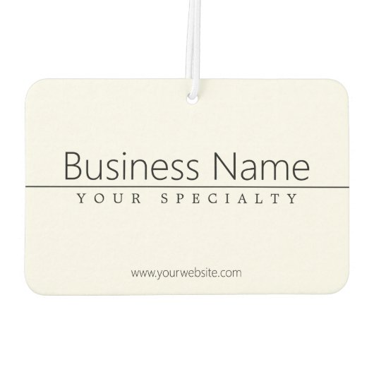 Einfach klassischer schwarzer Text auf Weiß Autolufterfrischer (Rückseite)