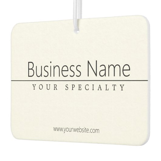 Einfach klassischer schwarzer Text auf Weiß Autolufterfrischer (Links)