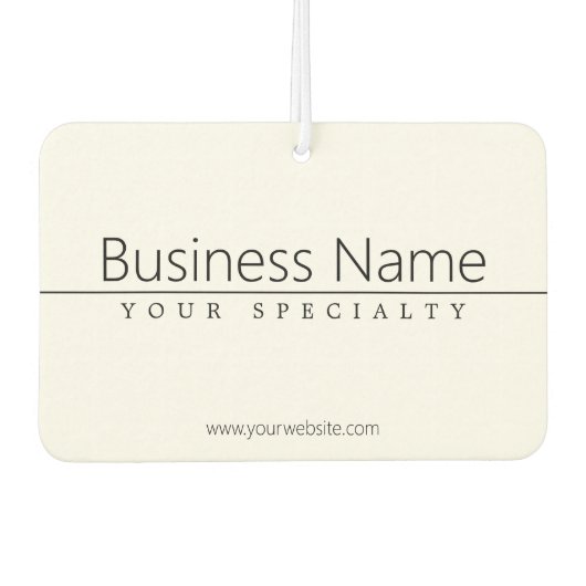 Einfach klassischer schwarzer Text auf Weiß Autolufterfrischer (Vorderseite)