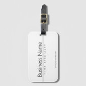 Einfach klassischer schwarzer Text auf Weiß Gepäckanhänger (Vorderseite Vertikal)
