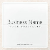 Einfach klassischer schwarzer Text auf Weiß Glasuntersetzer (Vorderseite)