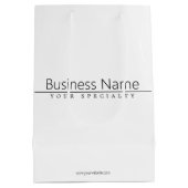 Einfach klassischer schwarzer Text auf Weiß Mittlere Geschenktüte (Rückseite)