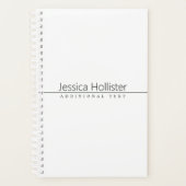 Einfach klassischer schwarzer Text auf Weiß Planer (Vorderseite)