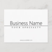 Einfach klassischer schwarzer Text auf Weiß Postkarte (Vorderseite)