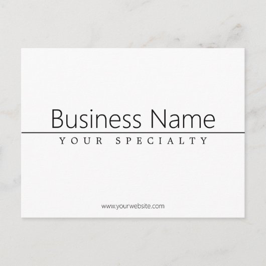 Einfach klassischer schwarzer Text auf Weiß Postkarte (Vorderseite)