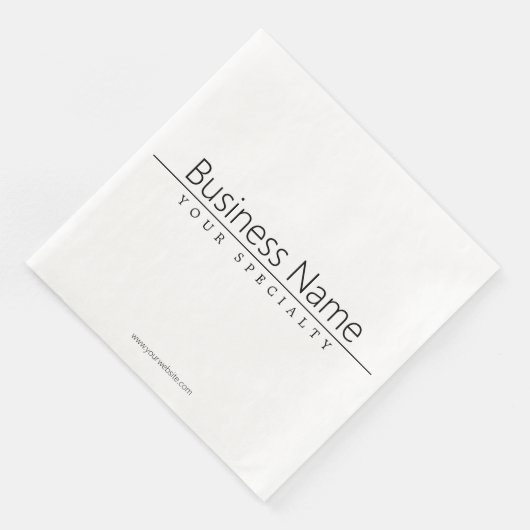 Einfach klassischer schwarzer Text auf Weiß Serviette (Ecke)