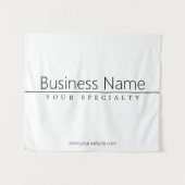 Einfach klassischer schwarzer Text auf Weiß Wandteppich (Vorderseite (Horizontal))