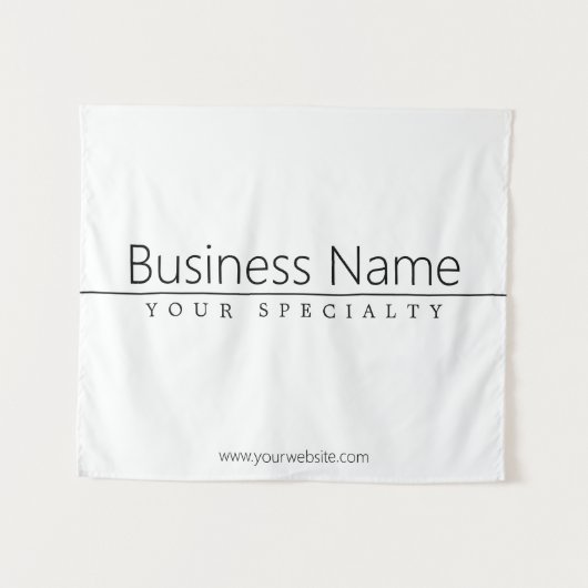 Einfach klassischer schwarzer Text auf Weiß Wandteppich (Vorderseite (Horizontal))