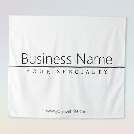 Einfach klassischer schwarzer Text auf Weiß Wandteppich