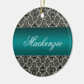 Einfach klassischer Urlaub Damask Rund Ornament (Links)