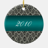 Einfach klassischer Urlaub Damask Rund Ornament (Hinten)