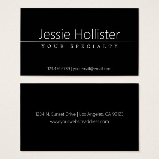 Einfach klassischer weißer Text auf schwarz (Vorne & Hinten)