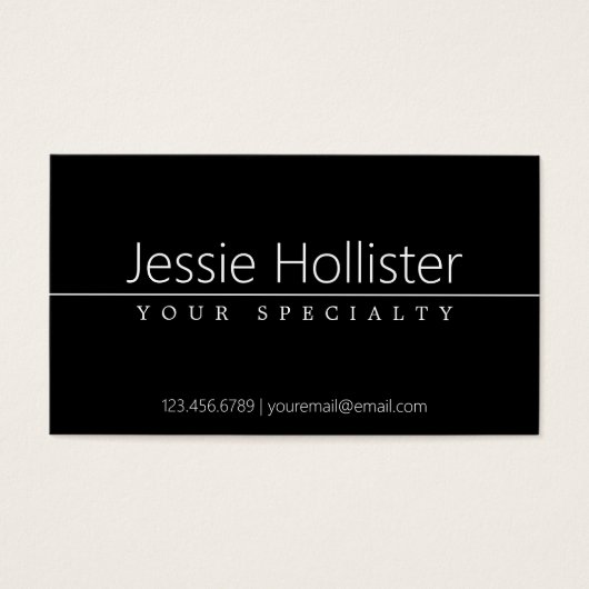 Einfach klassischer weißer Text auf schwarz (Vorderseite)