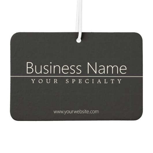 Einfach klassischer weißer Text auf schwarz Autolufterfrischer (Rückseite)