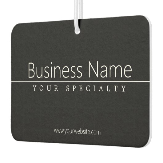 Einfach klassischer weißer Text auf schwarz Autolufterfrischer (Links)