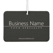 Einfach klassischer weißer Text auf schwarz Autolufterfrischer (Vorderseite)