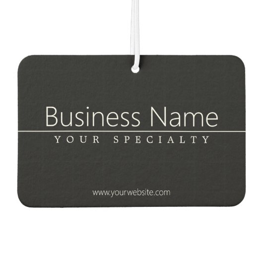 Einfach klassischer weißer Text auf schwarz Autolufterfrischer (Vorderseite)