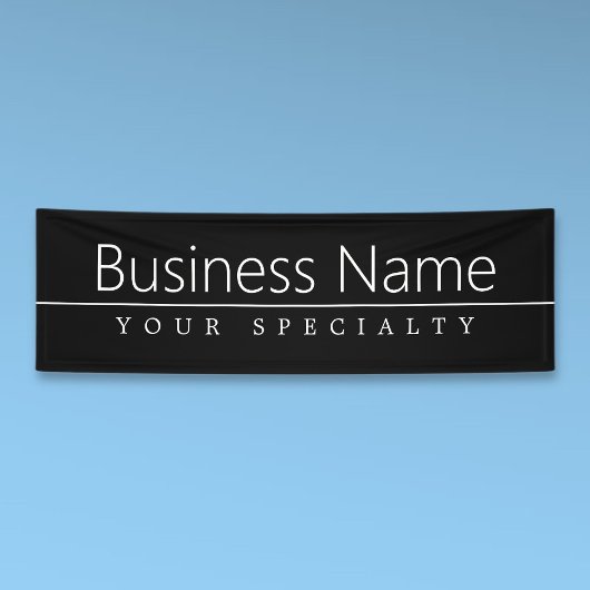 Einfach klassischer weißer Text auf schwarz Banner