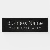 Einfach klassischer weißer Text auf schwarz Banner (Horizontal)